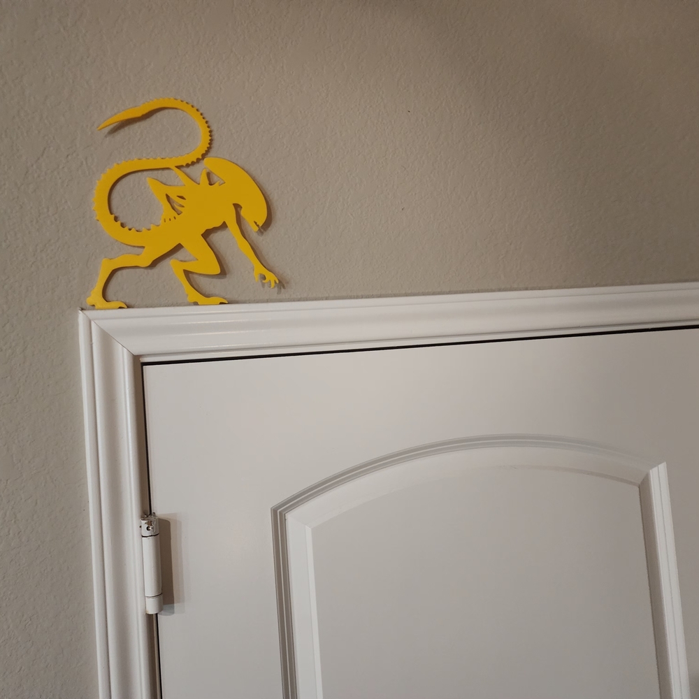 Yellow Alien Xenomorph Silhouette Wall Decor